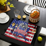 The white eagle logo of the retro America Personalized Table Placemats - LeobonZone