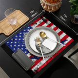 The white eagle logo of the retro America Personalized Table Placemats - LeobonZone