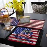 The white eagle logo of the retro America Table Flag And Table Mat Suit - LeobonZone
