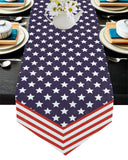 Creative flag of Independence Day Sharp Angle Table Runner Place Mats - LeobonZone