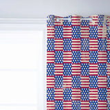 Red Independence day retro flag element window curtains - LeobonZone