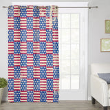 Red Independence day retro flag element window curtains