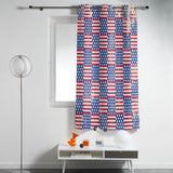 Red Independence day retro flag element window curtains - LeobonZone