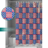 Red Independence day retro flag element Shower Curtain - LeobonZone