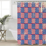 Red Independence day retro flag element Shower Curtain - LeobonZone