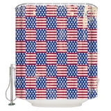 Red Independence day retro flag element Shower Curtain - LeobonZone