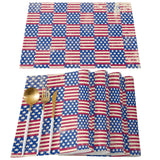 Red Independence day retro flag element Personalized Table Placemats - LeobonZone