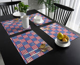 Red Independence day retro flag element Personalized Table Placemats - LeobonZone