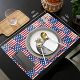 Red Independence day retro flag element Personalized Table Placemats - LeobonZone