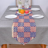 Red Independence day retro flag element Sharp Angle Table Runner Place Mats - LeobonZone