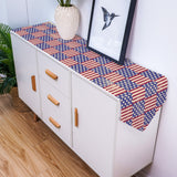 Red Independence day retro flag element Sharp Angle Table Runner Place Mats - LeobonZone
