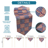 Red Independence day retro flag element Sharp Angle Table Runner Place Mats - LeobonZone