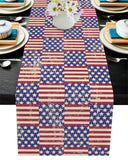 Red Independence day retro flag element Table Runner Place Mats