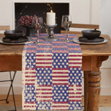 Red Independence day retro flag element Table Runner Place Mats - LeobonZone