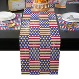 Red Independence day retro flag element Table Flag And Table Mat Suit - LeobonZone