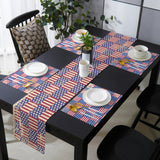 Red Independence day retro flag element Table Flag And Table Mat Suit - LeobonZone