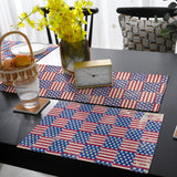 Red Independence day retro flag element Table Flag And Table Mat Suit - LeobonZone