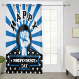 Blue Happy Independence Day window curtains