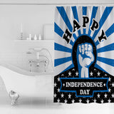 Blue Happy Independence Day Shower Curtain - LeobonZone