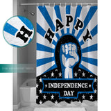 Blue Happy Independence Day Shower Curtain - LeobonZone