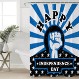 Blue Happy Independence Day Shower Curtain - LeobonZone