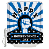 Blue Happy Independence Day Shower Curtain - LeobonZone