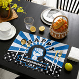 Blue Happy Independence Day Personalized Table Placemats - LeobonZone