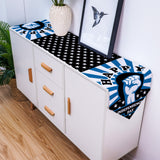 Blue Happy Independence Day Sharp Angle Table Runner Place Mats - LeobonZone