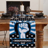 Blue Happy Independence Day Table Runner Place Mats - LeobonZone