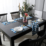 Blue Happy Independence Day Table Flag And Table Mat Suit - LeobonZone