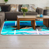 Summer sea turtle Sponge Rillet Rubber Rugs - LeobonZone