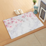 Pink Marble peach blossom Leather Doormat