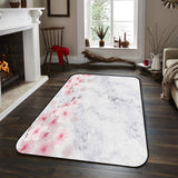 Pink Marble peach blossom Sponge Rillet Rubber Rugs - LeobonZone
