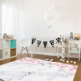 Pink Marble peach blossom Right Angle Felt Rugs - LeobonZone