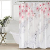 Pink Marble peach blossom Waterproof Durable Shower Curtain - LeobonZone