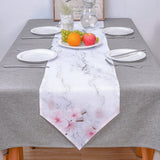 Pink Marble peach blossom Table Runner Place Mats Sharp Angle - LeobonZone