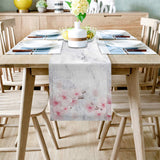 Pink Marble peach blossom Table Runner Place Mats - LeobonZone