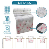 Pink Marble peach blossom Table Runner Place Mats - LeobonZone