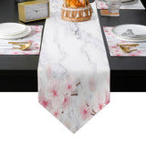 Pink Marble peach blossom Table Flag And Table Mat Suit Sharp angle - LeobonZone