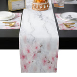 Pink Marble peach blossom Table Flag And Table Mat Suit - LeobonZone