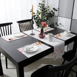 Pink Marble peach blossom Table Flag And Table Mat Suit - LeobonZone