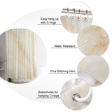 Beige Marble Texture Waterproof Durable Shower Curtain - LeobonZone