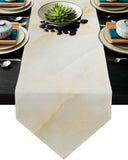 Beige Marble Texture Table Runner Place Mats Sharp Angle - LeobonZone