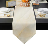 Beige Marble Texture Table Flag And Table Mat Suit Sharp angle - LeobonZone