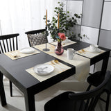 Beige Marble Texture Table Flag And Table Mat Suit Sharp angle - LeobonZone