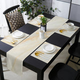 Beige Marble Texture Table Flag And Table Mat Suit