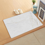 Simplicity Gray Marble texture Leather Doormat - LeobonZone