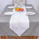 Simplicity Gray Marble texture Table Runner Place Mats Sharp Angle - LeobonZone