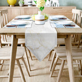 Simplicity Gray Marble texture Table Runner Place Mats Sharp Angle - LeobonZone