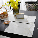 Simplicity Gray Marble texture Table Flag And Table Mat Suit - LeobonZone